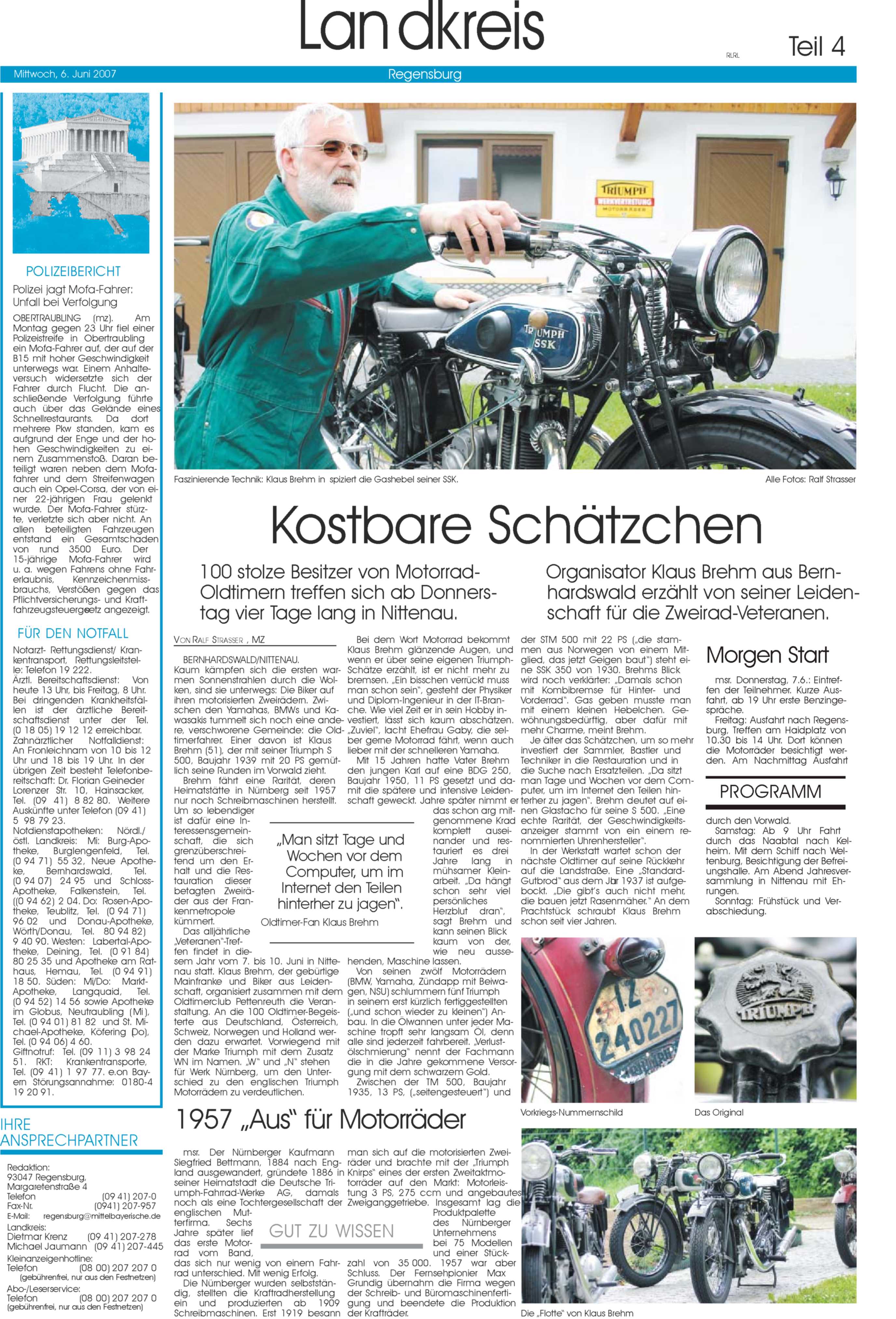 Mittelbayerische Zeitung 2007 Vorbericht