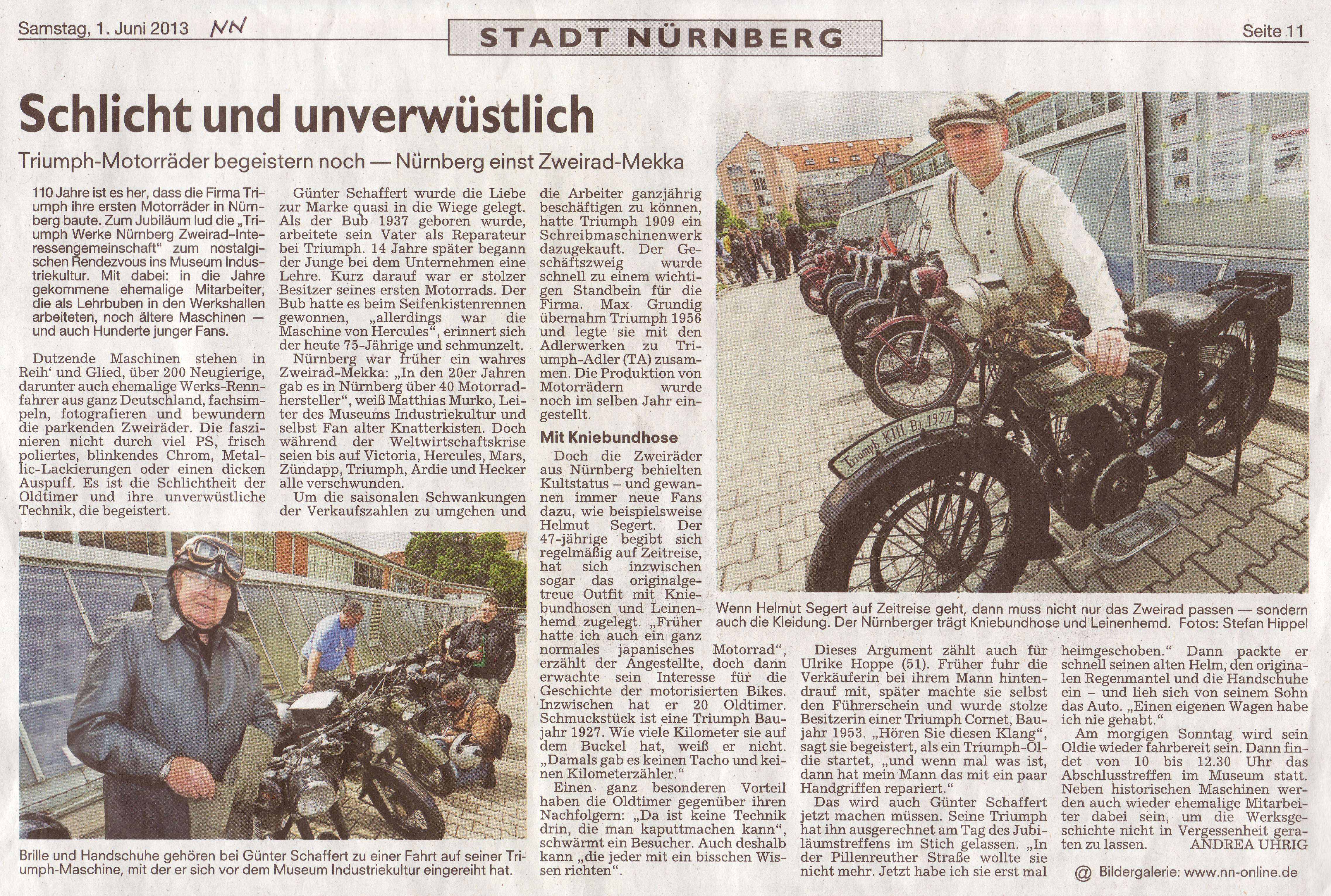 Nürnberger Nachrichten 1. Juni 2013