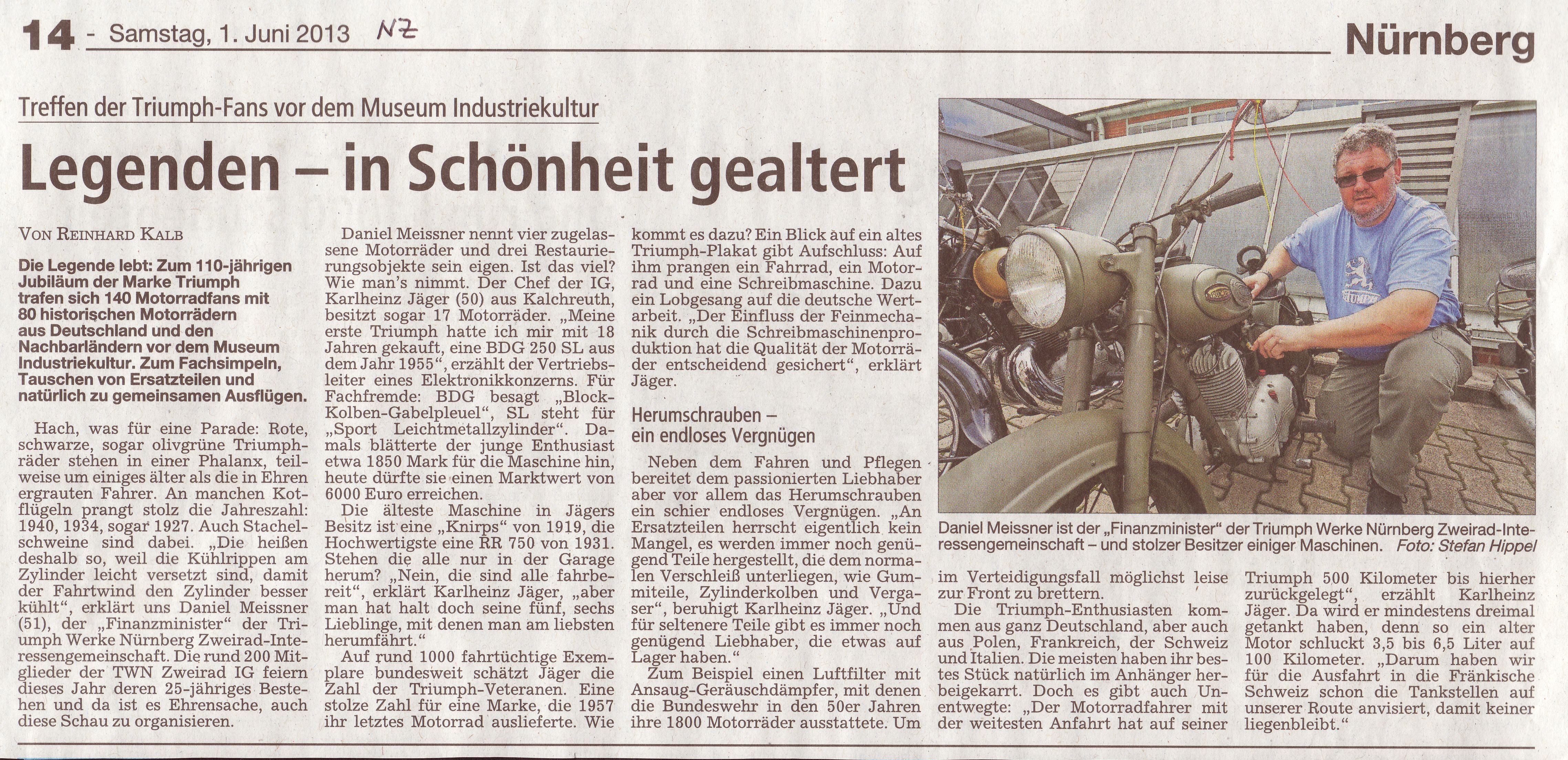 In der Nürnberger Zeitung wurde ebenfalls berichtet